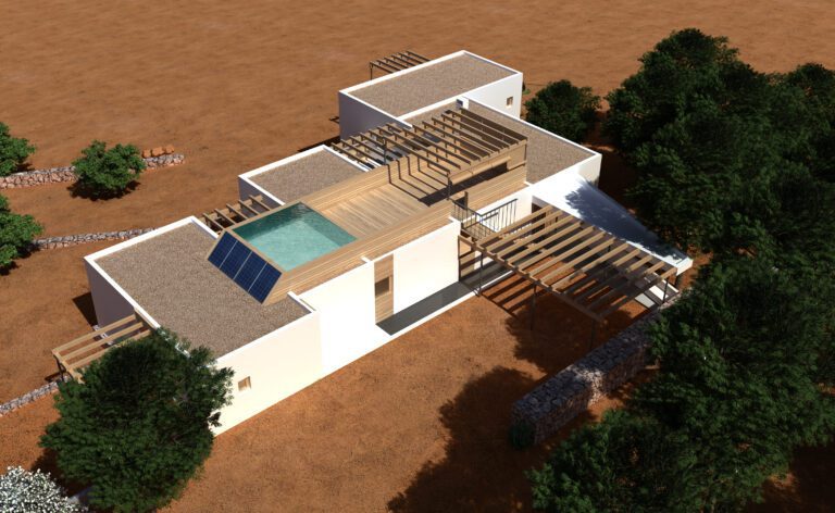 Visualización arquitectónica Ibiza. Render GOSLO studio para Daniel redolat Puget arquitecto